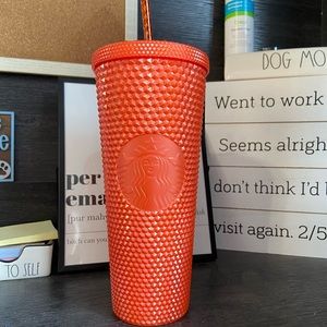 Starbucks orange venti studded tumbler